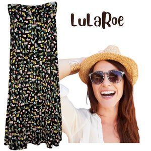 LULAROE Black Floral Multi-Colored Maxi Skirt - Women's Size XS